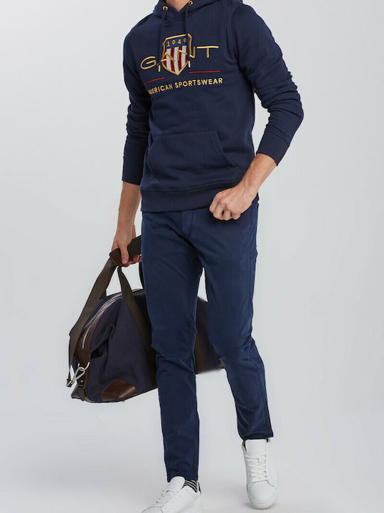 Archive Shield Sweatshirt with Hood Navy