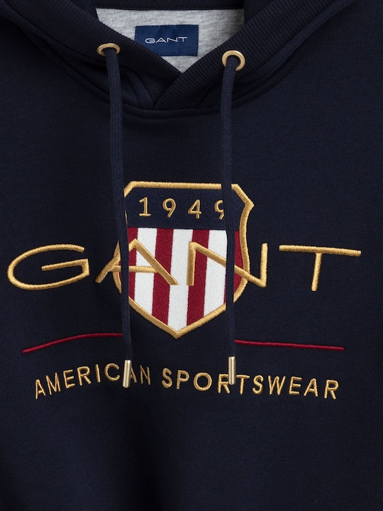 Archive Shield Sweatshirt with Hood Navy