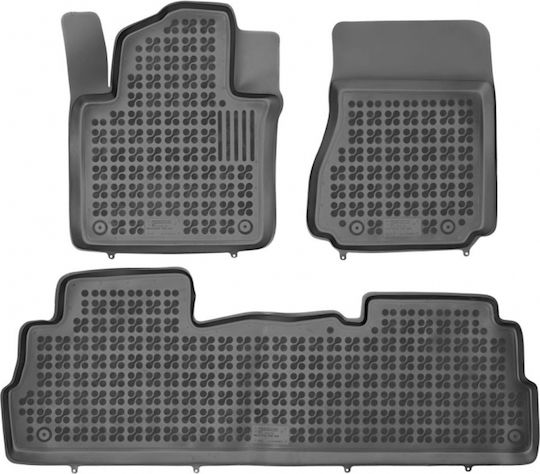 Rezaw Plast Set of Front and Rear Mats 3pcs Tray Type for Nissan NV200 2009+ Black