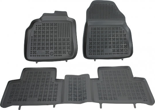 Rezaw Plast Set of Front and Rear Mats 3pcs Tray Type for Renault Grand Scenic / Scenic 2014+ Black
