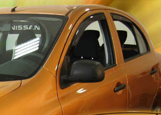 Heko Set of Windbreakers Front Car Dark Fime for Nissan Micra 2pcs