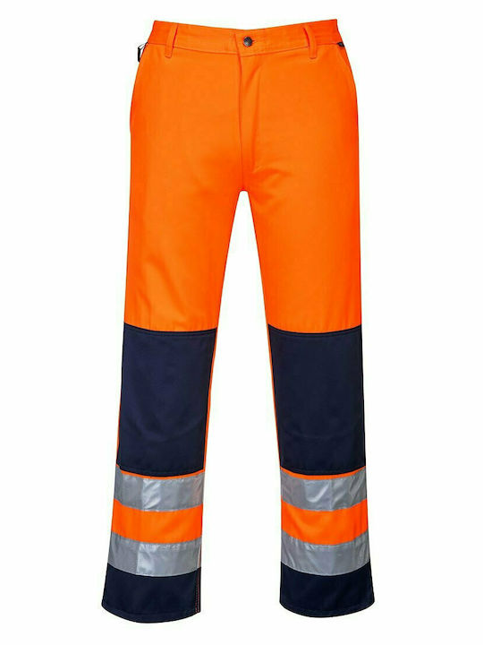 Portwest Reflective Work Trousers Orange