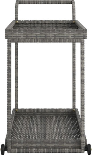 Auxiliary Outdoor Free Standing Rattan Table Gray 100x45x83cm