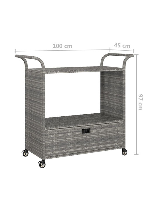 Τραπέζι Μπαρ Εξωτερικού Χώρου Rattan Γκρι 100x45x97εκ.