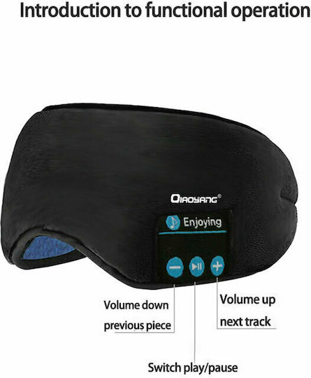Qiaoyang QA-YZ6 Μάσκα Ύπνου Βαμβακερή με Bluetooth Ακουστικά Μαύρη