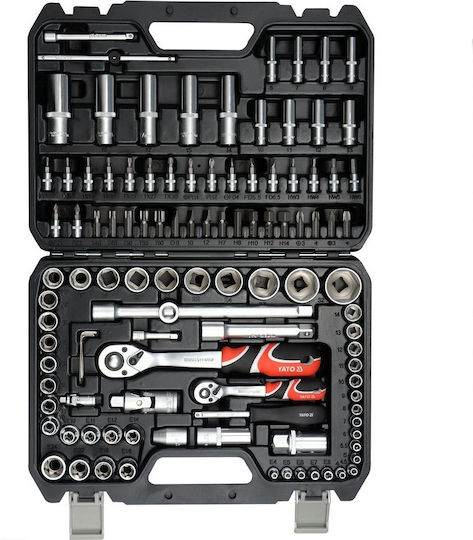 Yato Set de chei tubulare și clichet 1\2" & 1\4" 108buc