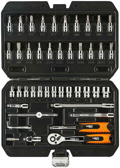Neo Tools Καστάνια με Καρυδάκια 1\4" 46τμχ