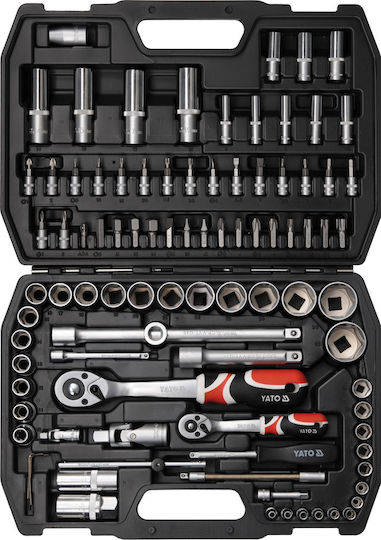 Yato Ратчетни и гнездови гарнитури 1\2" & 1\4" 94бр