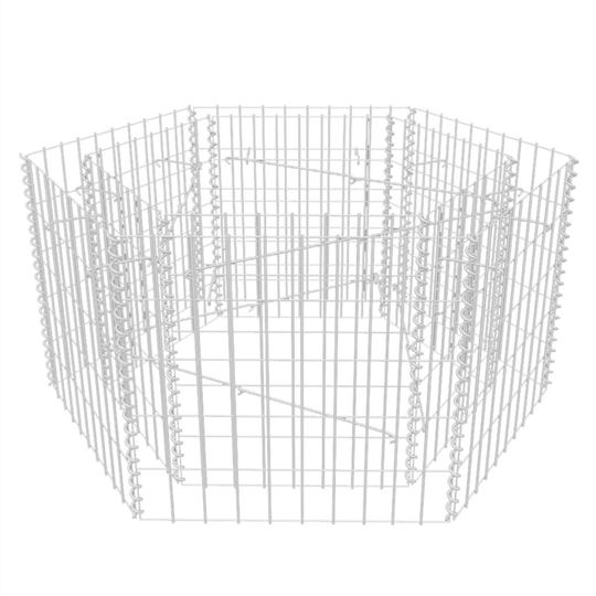 vidaXL Hexagonal Raised Planter Garden Fencing Material 1pcs Silver