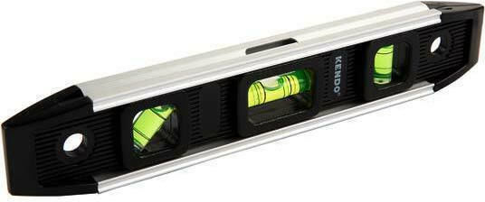 Kendo 35218 Spirit Level Aluminum Magnetic 22.5cm with 3 Eyes