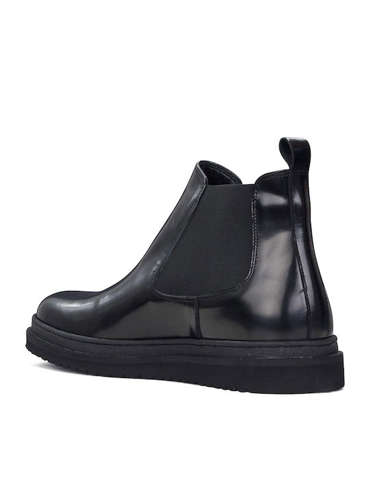 Δερμάτινα Chelsea Μποτάκια Black Matte