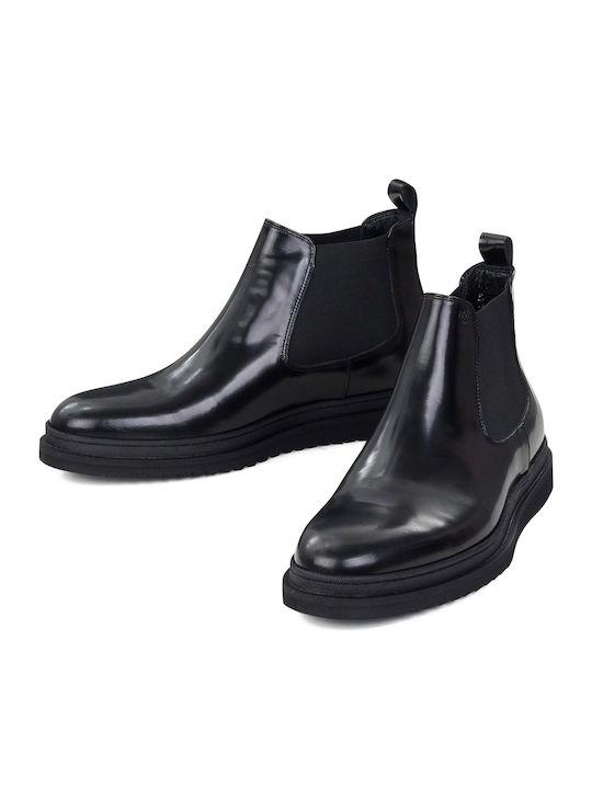 Δερμάτινα Chelsea Μποτάκια Black Matte