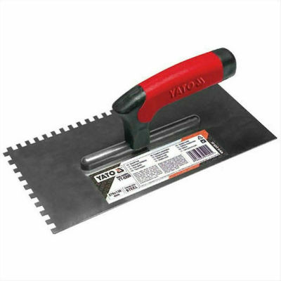 Yato Spatulă pentru gresie Inox Danturată 270x130mm cu Mâner de Plastic cu dinte 6x6mm YT-5202