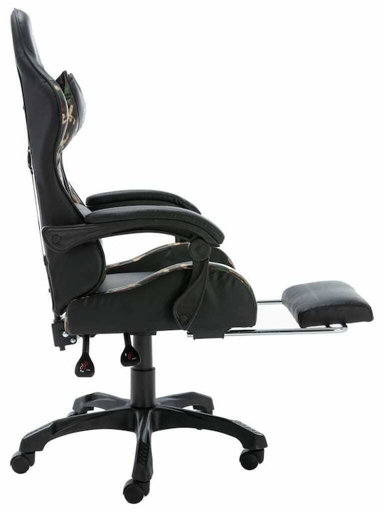 vidaXL Racing Artificial Leather Gaming Chair with Footrest Black / Camo