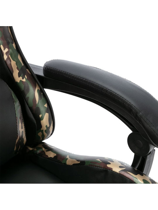 vidaXL Racing Artificial Leather Gaming Chair with Footrest Black / Camo