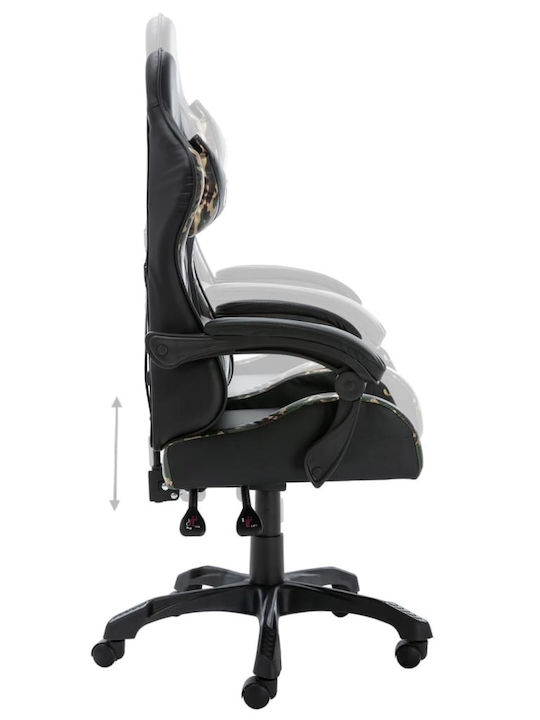 vidaXL Racing Artificial Leather Gaming Chair with Adjustable Arms Black / Camo