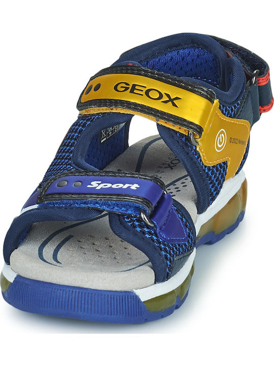 Sandale Copii J SANDAL ANDROID Cu Închidere Hoop & Loop Și Luminite Albastre