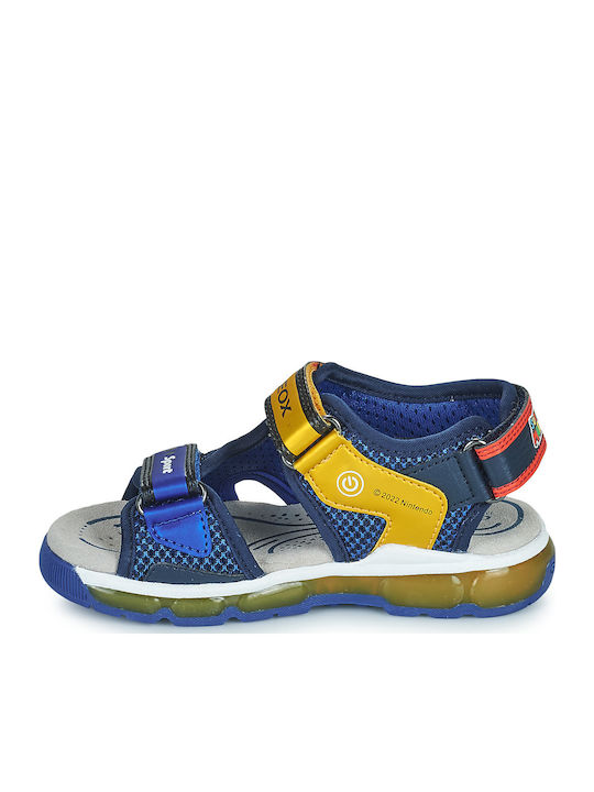 Sandale Copii J SANDAL ANDROID Cu Închidere Hoop & Loop Și Luminite Albastre