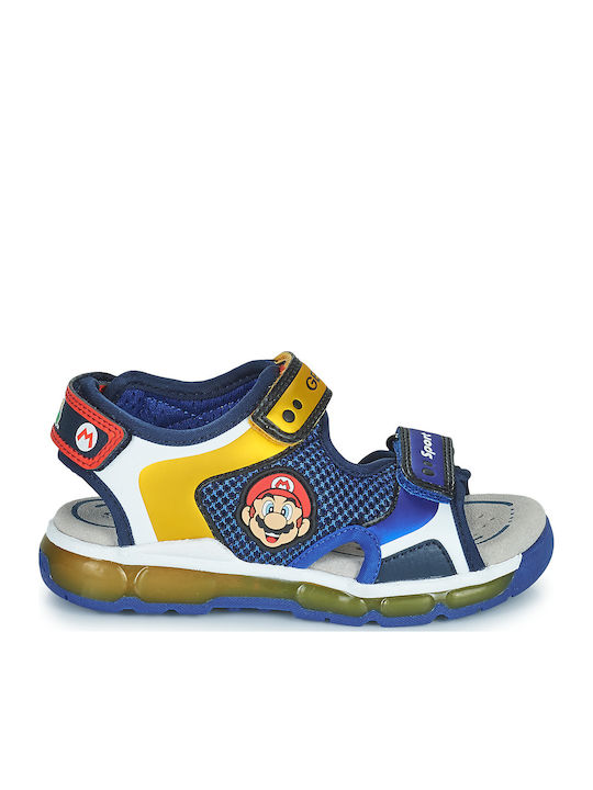Sandale Copii J SANDAL ANDROID Cu Închidere Hoop & Loop Și Luminite Albastre