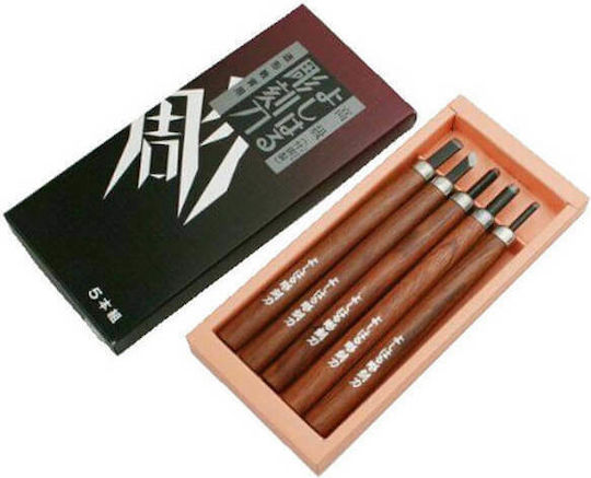 TopMan Set Straight / Skewed Chisels with Wooden Handle 5pcs