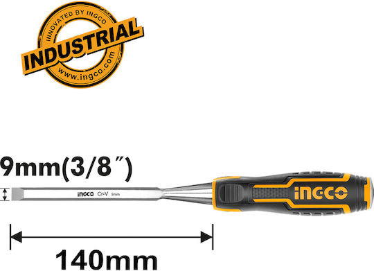 Ingco Industrial Секачка с Изкривени острие с ширина 9мм и Пластмаса дръжка Комплект от 1бр