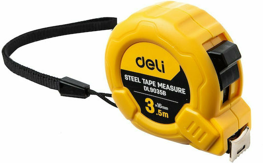 Deli Μετροταινία με Αυτόματη Επαναφορά 16mm x 3.5m