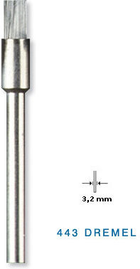 Dremel 443 Συρματόβουρτσα για Δράπανο από Ανθρακούχο Χάλυβα Σετ 3τμχ