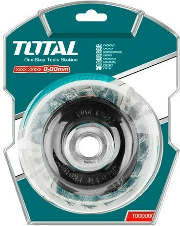 Total TAC32045 Wire Brush Bell with Bristles 100mm