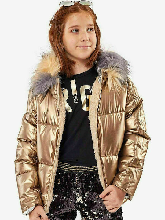 Kids' Casual Jacket Short with Hood Gold