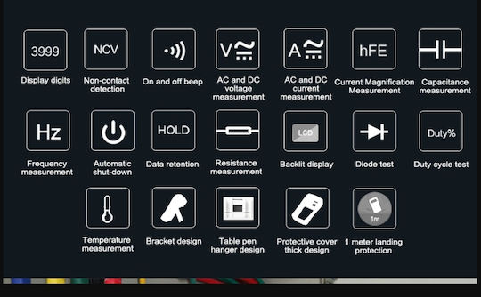 Uni-T Multimetru digital cu Buzzer cu Măsurare AC / DC / Rezistență / Capacitate / Temperatură UT39C+
