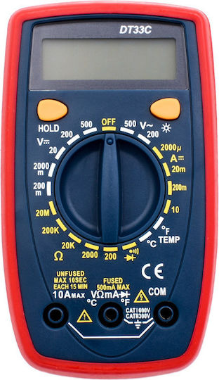 DPM DPM DT33D Digital Multimeter with Buzzer with AC / DC / Resistance / Capacitance / Temperature Measurement