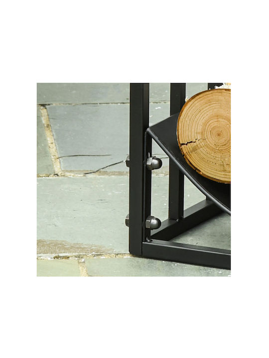 Outsunny Metallisch Korb Holzlagerung 60.5x36x46.5cm