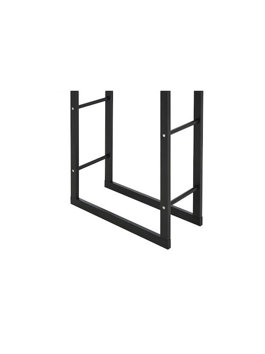 HomCom Μεταλλικό Ράφι Αποθήκευσης Ξύλων 60x25x150cm Μαύρο
