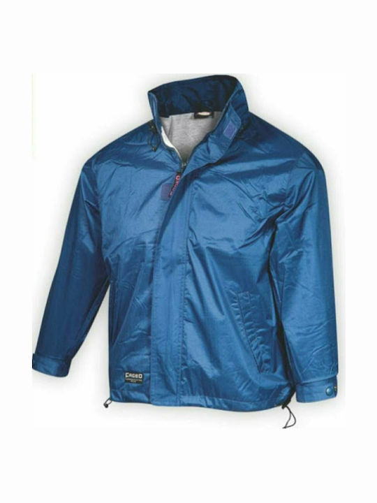 Fageo Men's Waterproof Work Jacket Hooded Light Blue