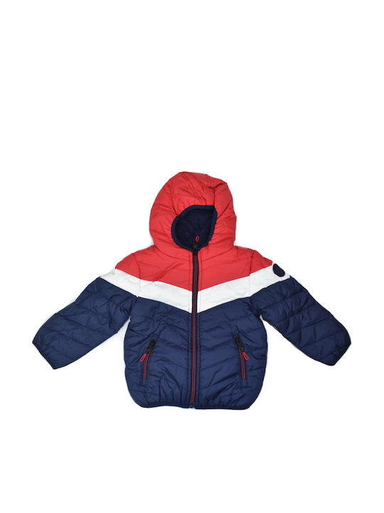 Kids' Quilted Jacket Short with Lining & Hood Blue