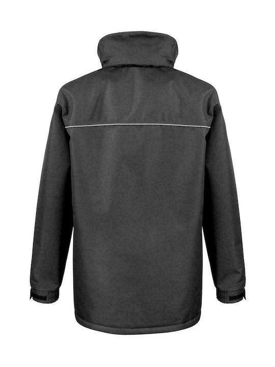 Result Work-Guard Sabre Men's Waterproof Work Jacket Hooded Black R301X