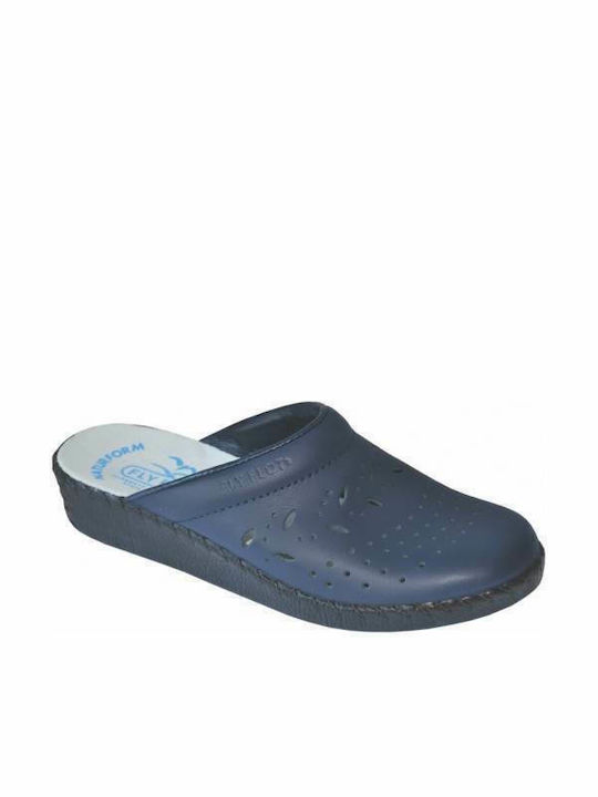 Fly Flot Women's Leather Anatomic Clogs Black
