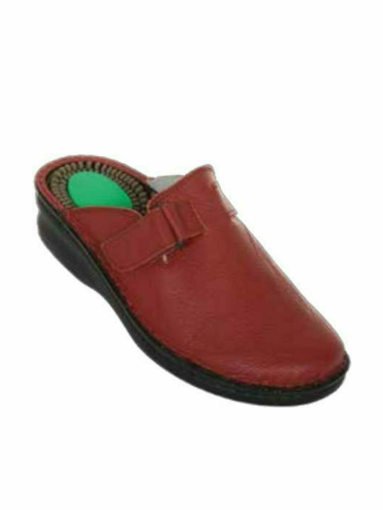 Emanuele Leather Anatomic Clogs Burgundy