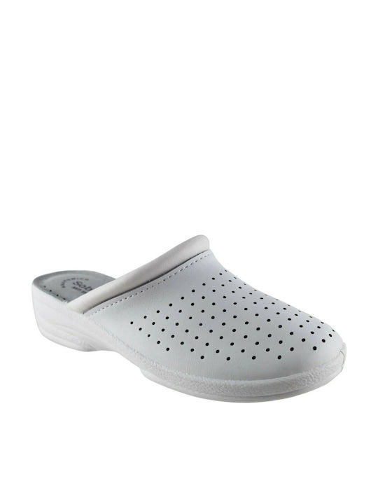 Sabino 8001 Femei Din piele Anatomici Sabot Albe Γ-8001