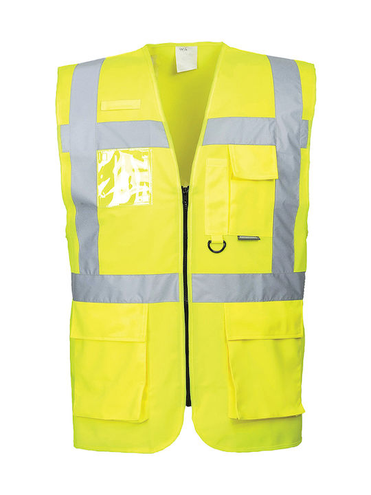Portwest Men's Work Vest with Reflective Tapes Yellow