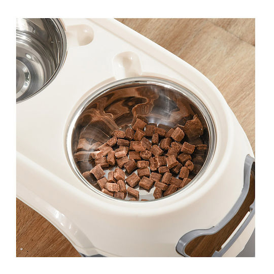 Pawhut Plastic Food and Water Bowl for Dog 800ml 47x25x20cm