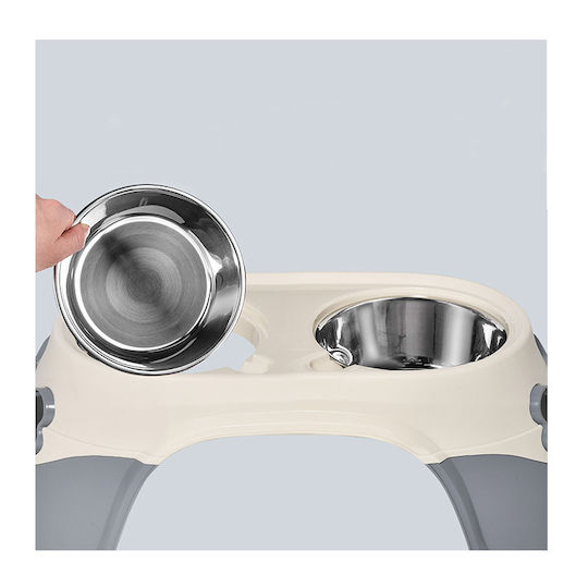 Pawhut Plastic Food and Water Bowl for Dog 800ml 47x25x20cm