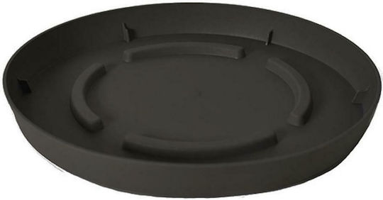 Atmosphera Roto 43 Round Plate Pot Wheeled Metal Anthracite 34x34cm