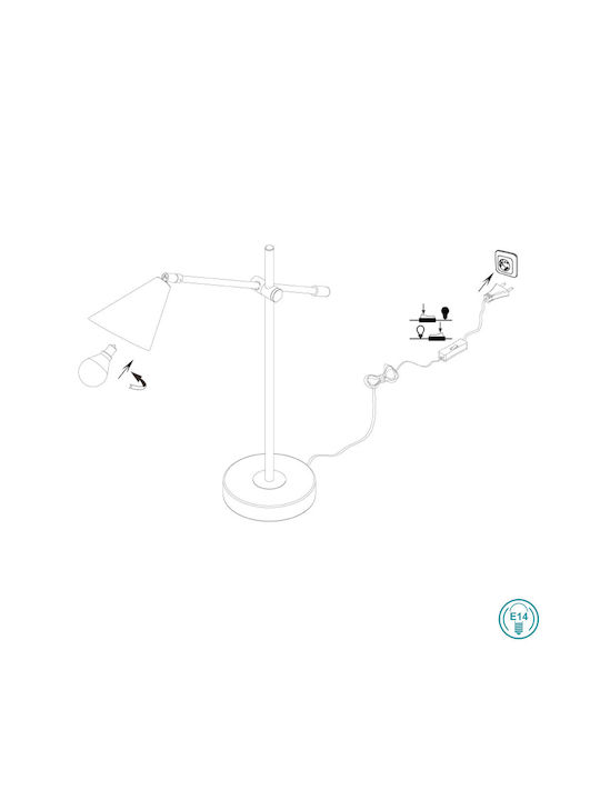 Wofi Gloria Office Lamp for Socket E14 in Gray Color