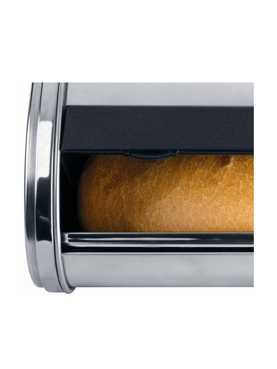 Brabantia Roll Top Bread Bin Ψωμιέρα με Καπάκι Μεταλλική σε Ασημί Χρώμα 31.6x26.5x17.3cm