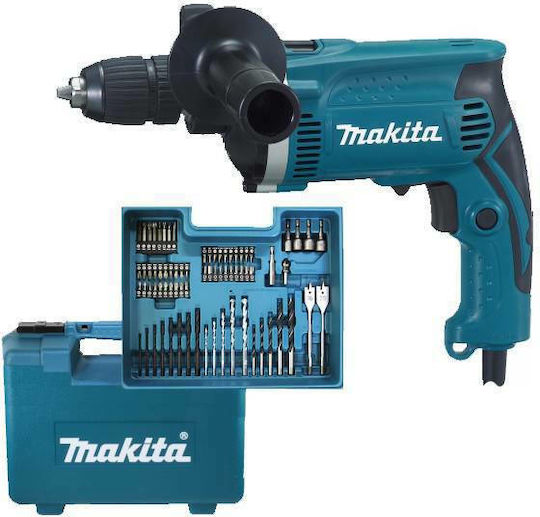 Makita HP1631KX3 Κρουστικό Δράπανο 710W με Θήκη και με 74 εξαρτήματα