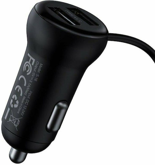 Baseus FM Transmitter Αυτοκινήτου S-16 με Bluetooth / USB / MicroSD / AUX