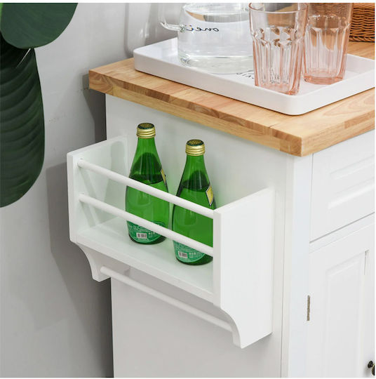 HomCom Boden-Küchenschrank Weiß 111x44,5x82,5cm