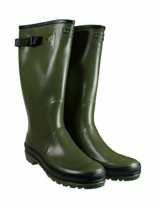 Tigar Non-Slip Work Wellies Knee with Fur Green
