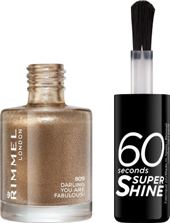 Rimmel 60 Seconds Super Shine Polish Glossy Βερνίκι Νυχιών Quick Dry Χρυσό 8ml